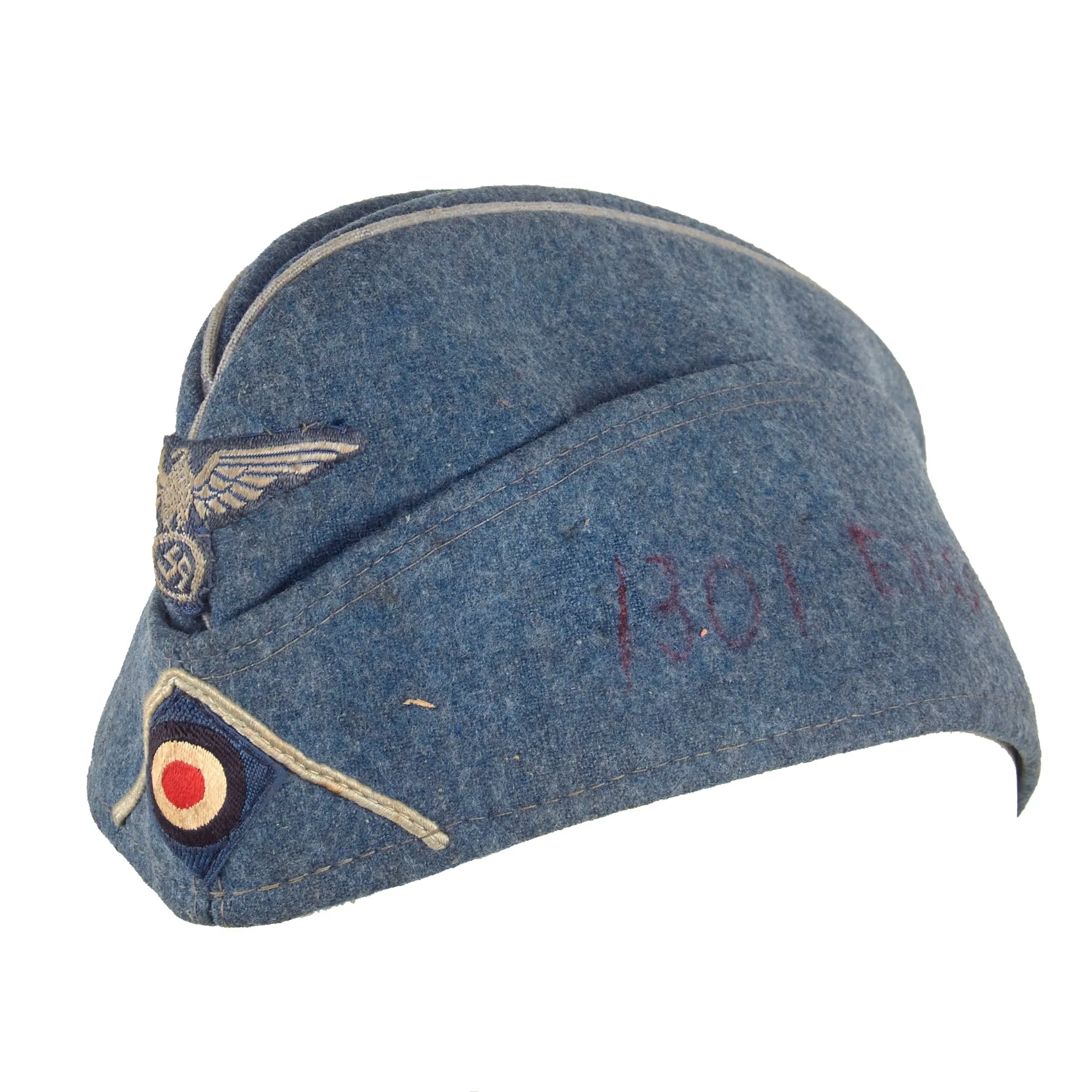 Original Rare German WWII USGI Bring Back DRB Bahnschutzpolizei Railway Police Overseas Cap by Peter Küpper - 56cm