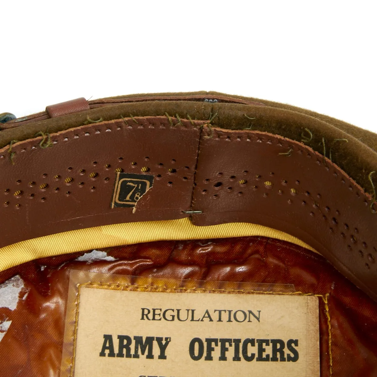 Original U.S. WWII USAAF Officer AIRFLOW Crush Cap With Rear Chin Strap - Size 7 1/8