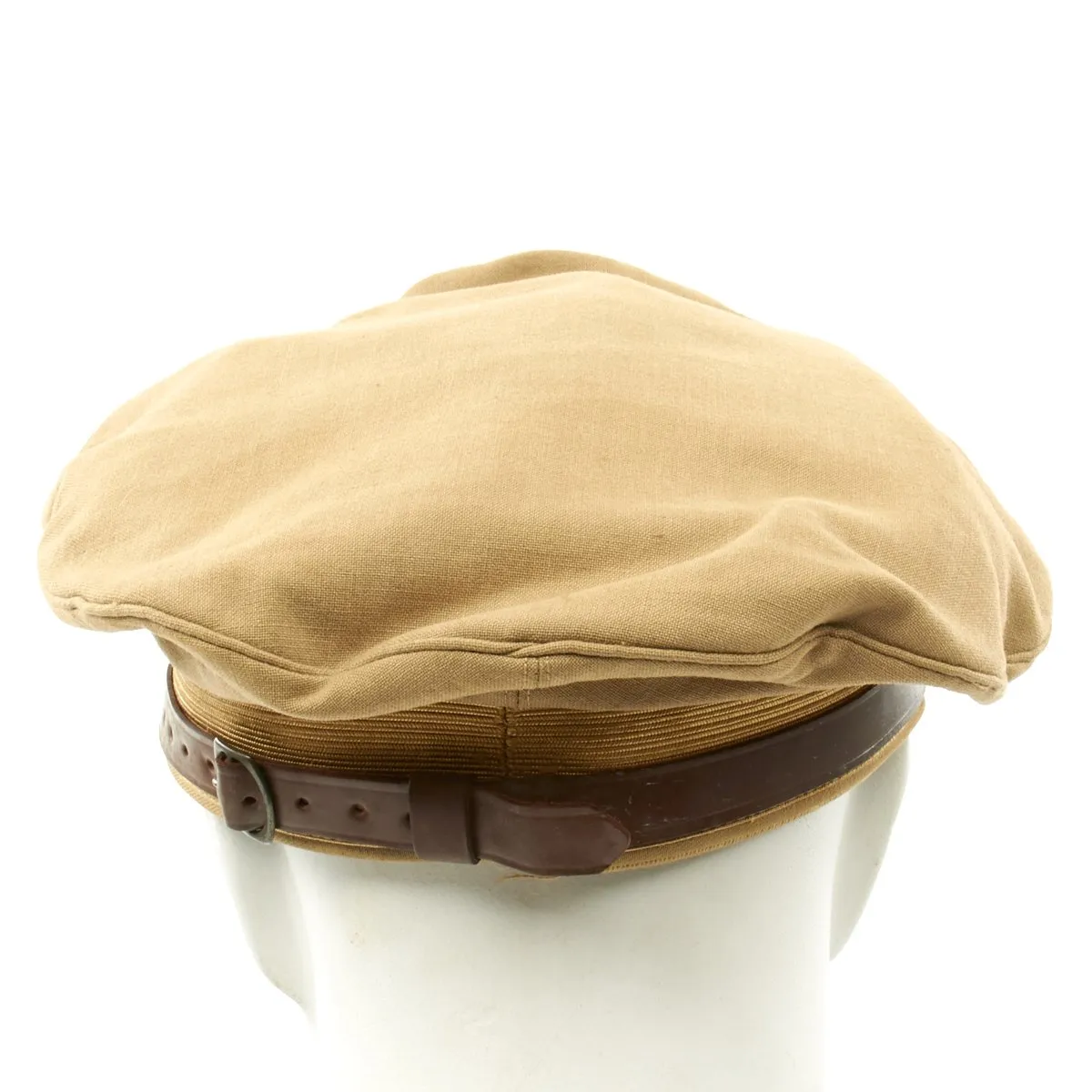 Original U.S. WWII USAAF Officer Khaki Crush Peaked Visor Cap with Back Strap - Size 7 1/4