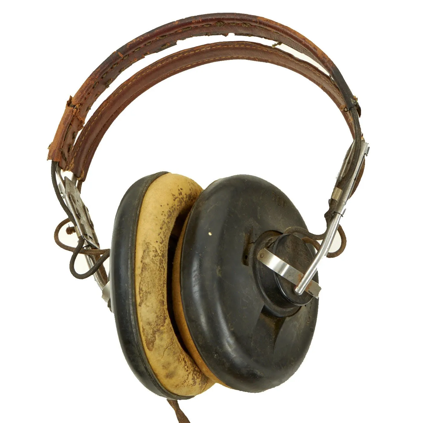 Original U.S. WWII USAAF Pilot Crush Cap with ANB-H-1 Receivers Headset