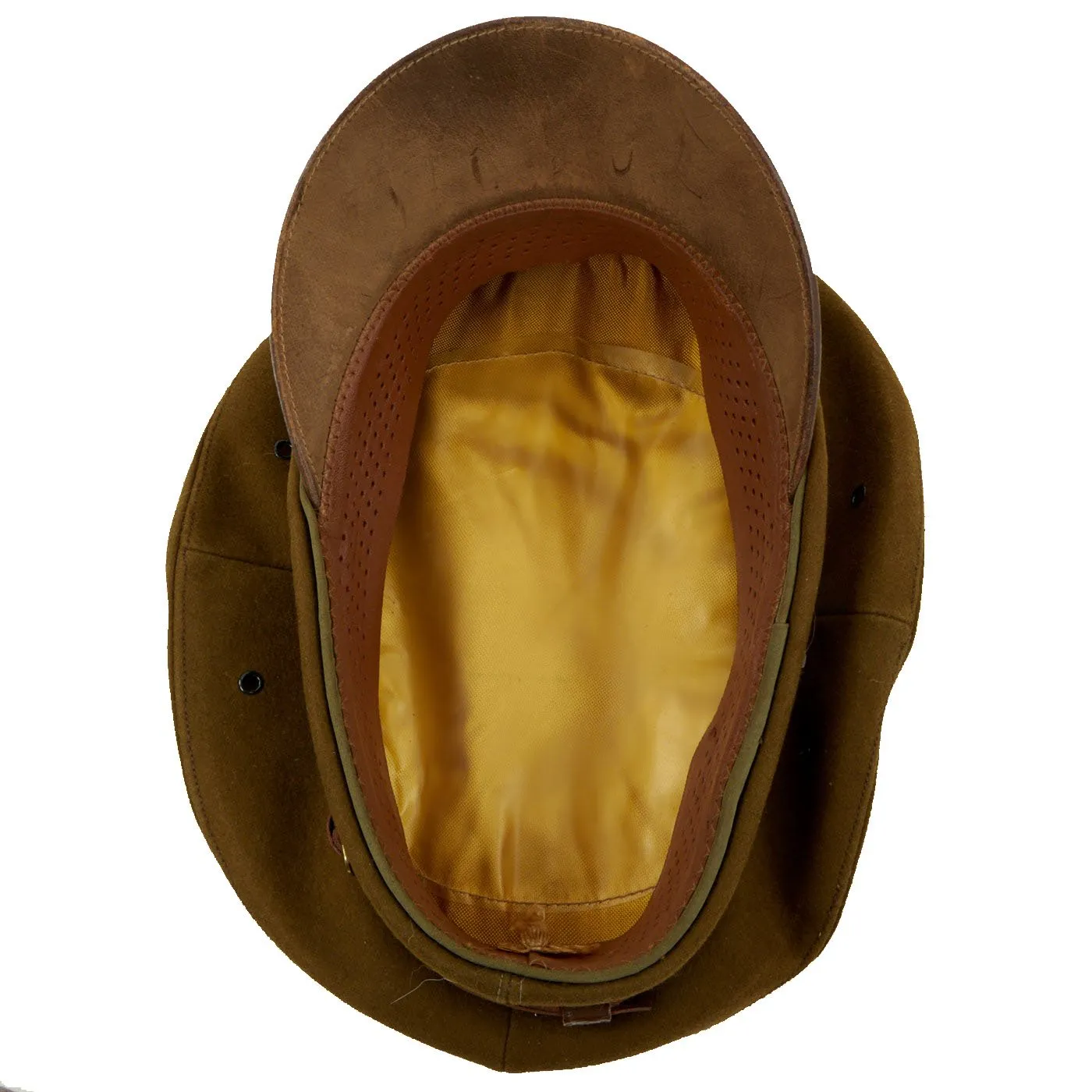 Original U.S. WWII USAAF Pilot Crush Cap with ANB-H-1 Receivers Headset