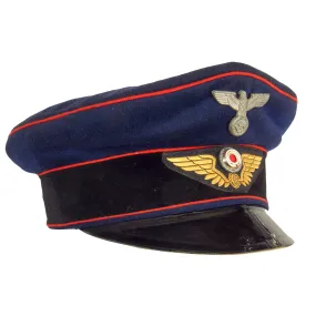 Original WWII German Deutsche Reichsbahn Railway Official’s Schirmmütze Visor Cap by Fr. Fssler - Size 57