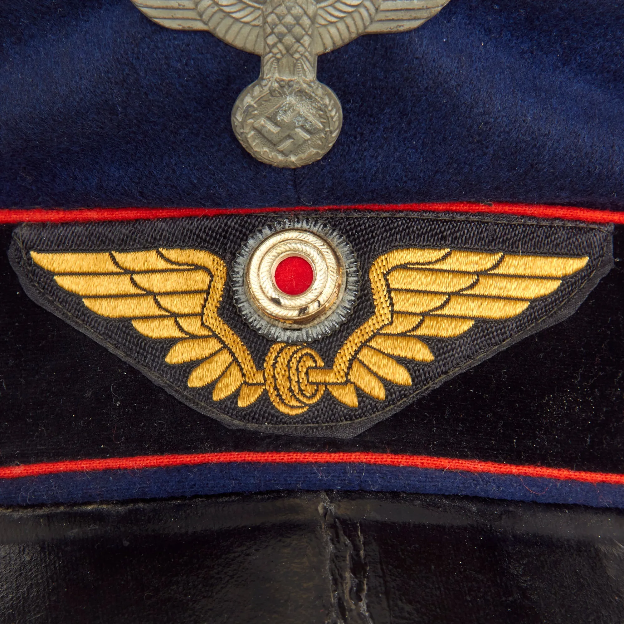 Original WWII German Deutsche Reichsbahn Railway Official’s Schirmmütze Visor Cap by Fr. Fssler - Size 57