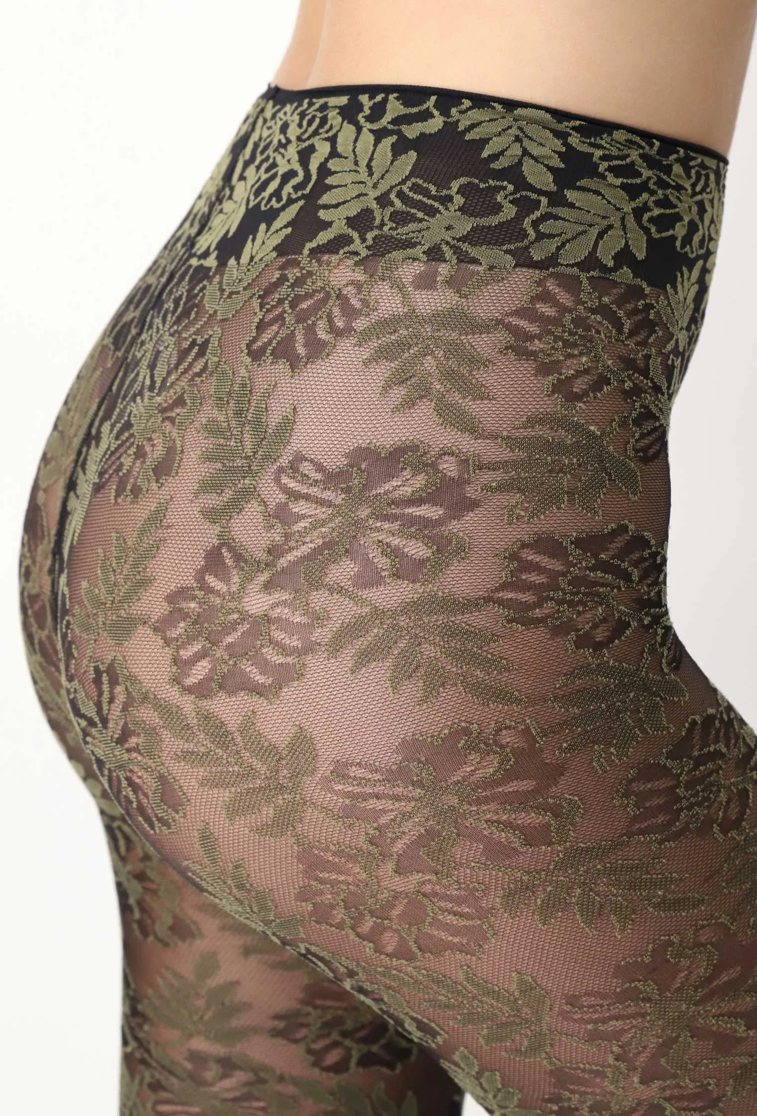 Oroblu Floral Lace Semi Sheer Tights