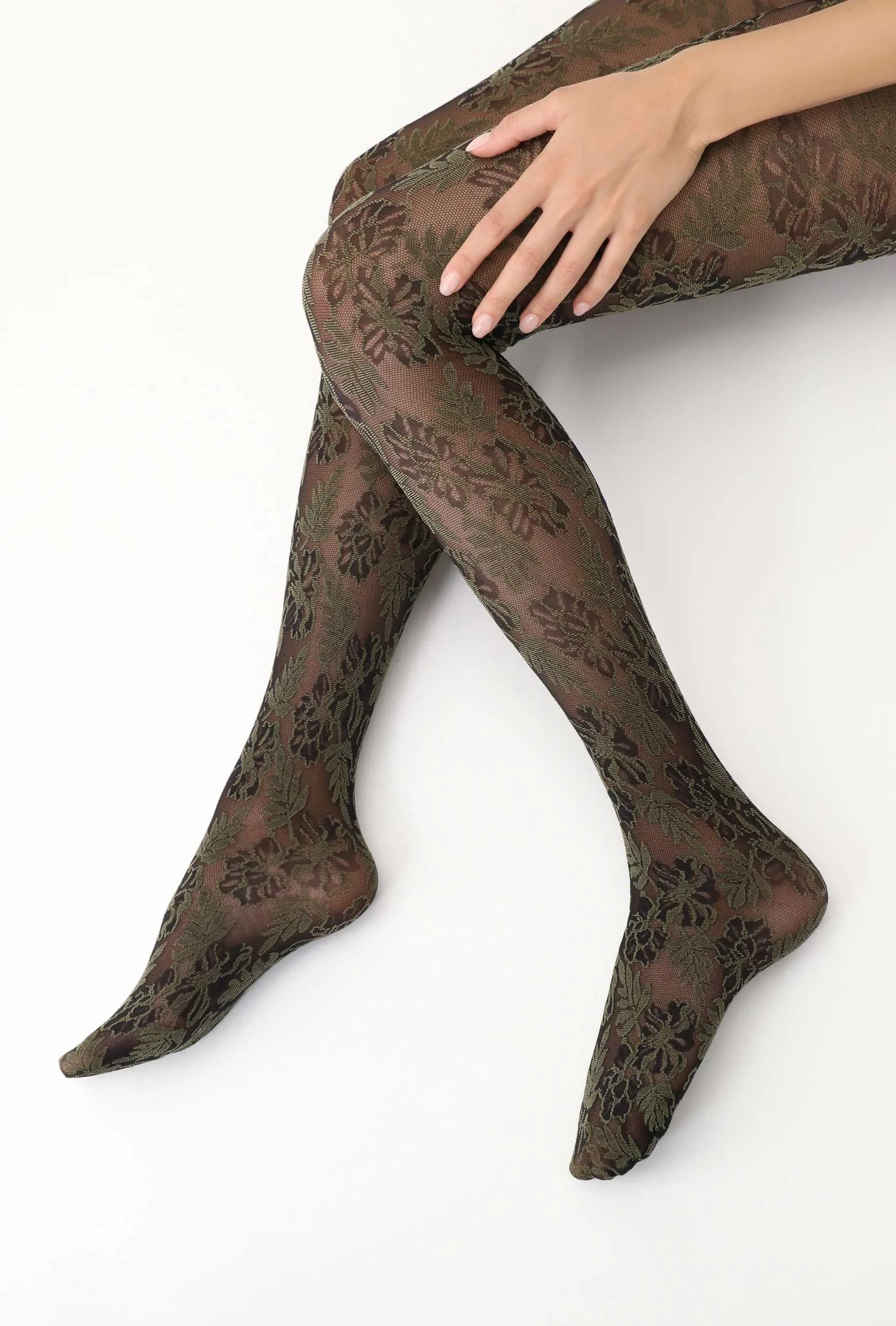 Oroblu Floral Lace Semi Sheer Tights