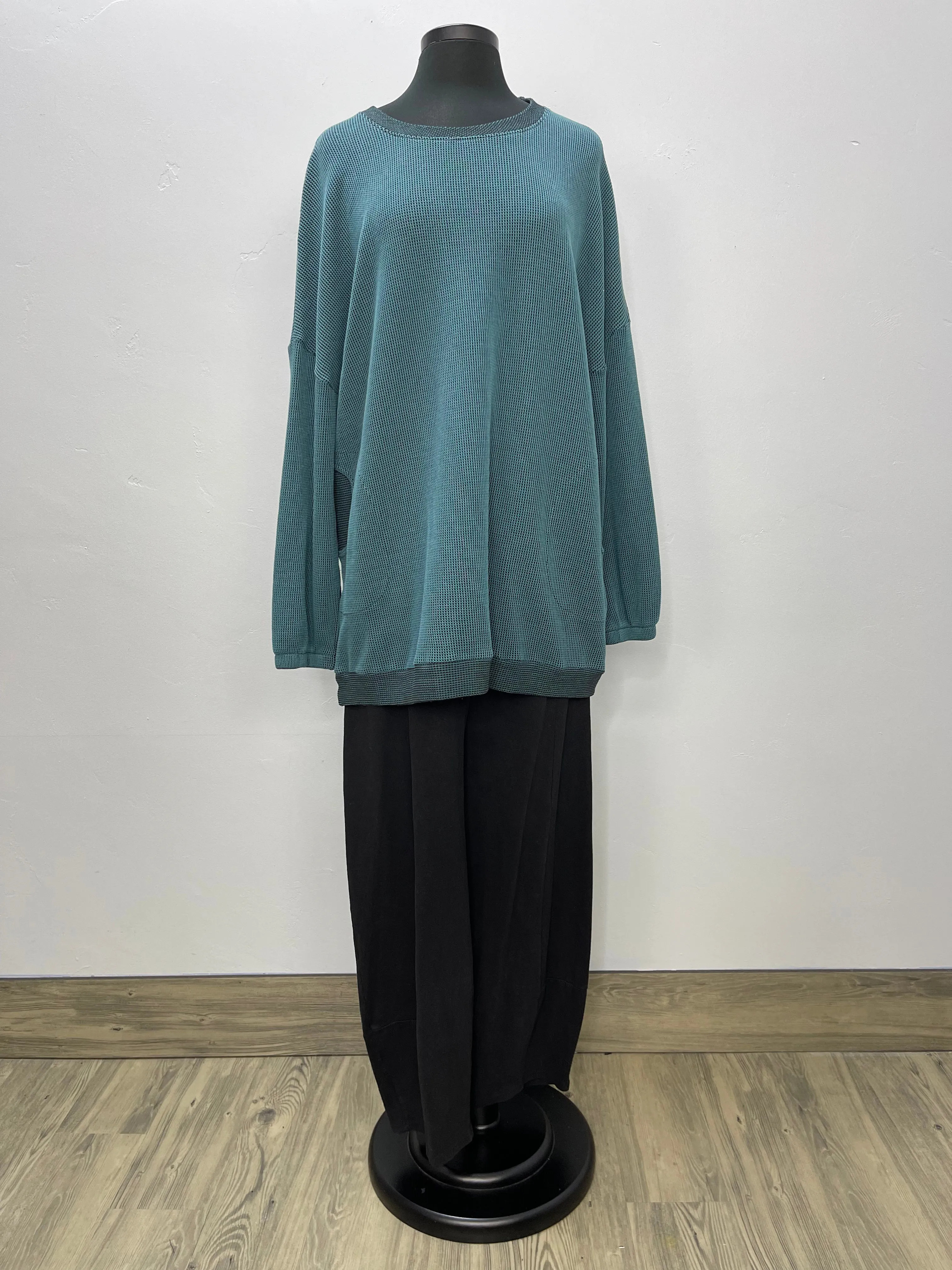 Oversized Seafoam Waffle Top