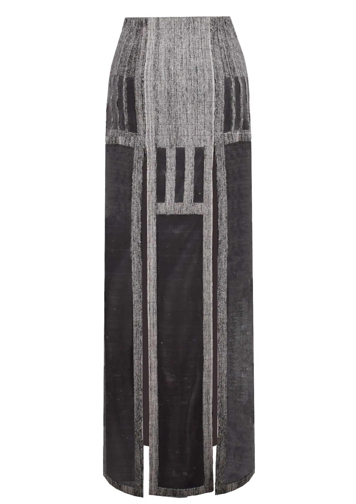Panelled Cut-Out Cotton Maxi Skirt