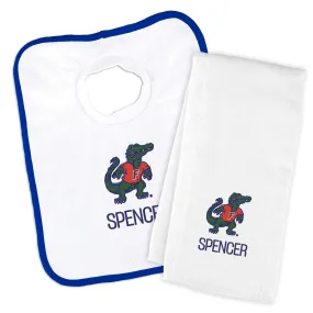 Personalized Florida Gators Albert Bib and Burp Cloth Set