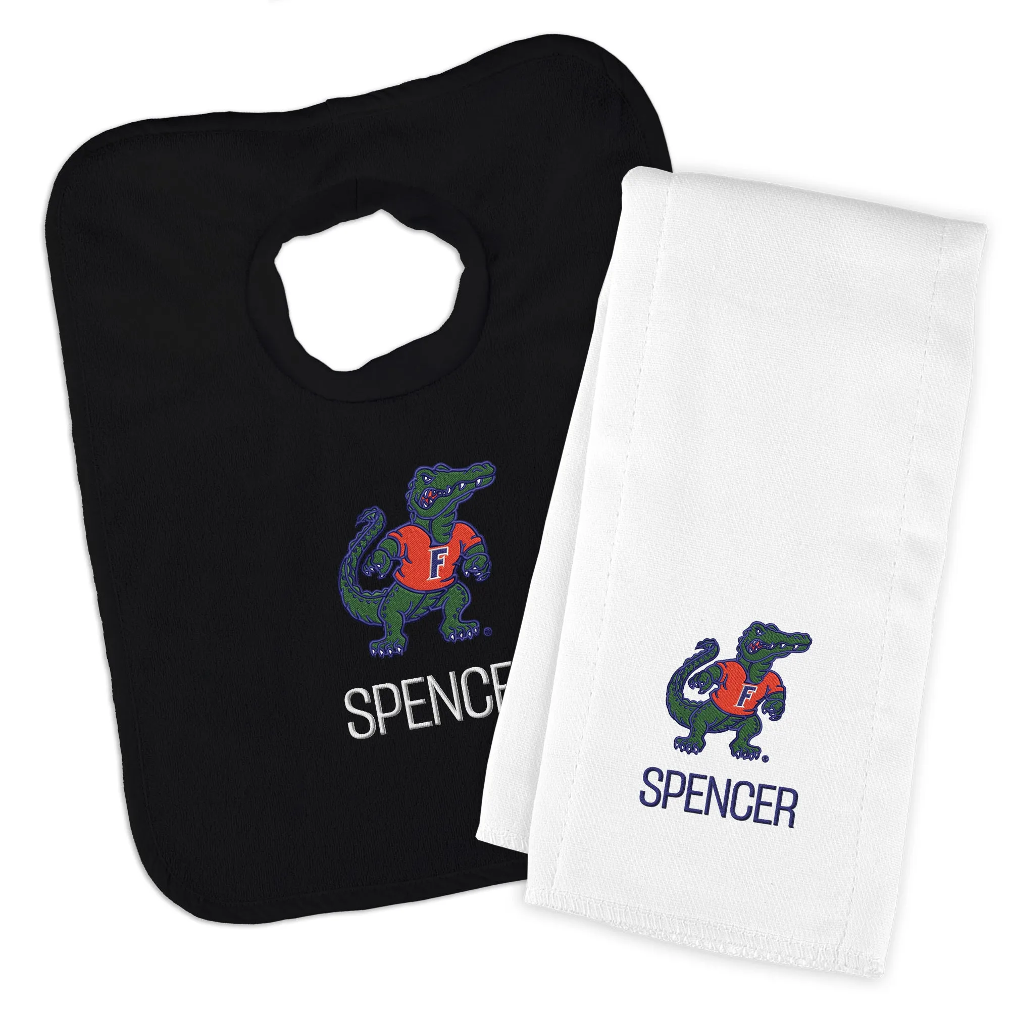 Personalized Florida Gators Albert Bib and Burp Cloth Set