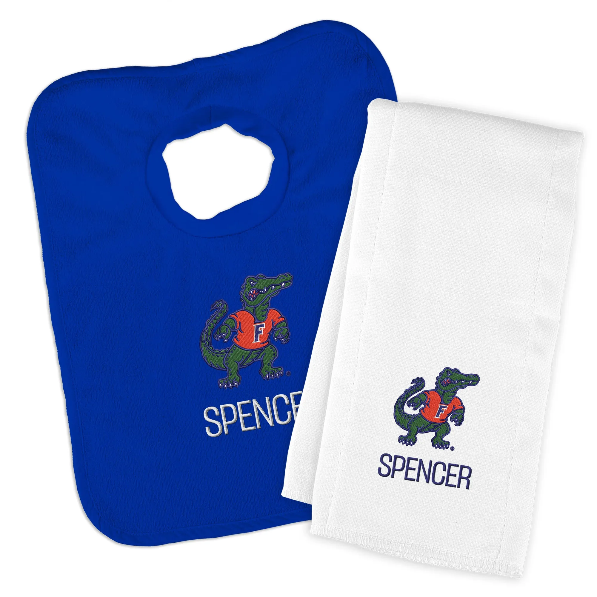 Personalized Florida Gators Albert Bib and Burp Cloth Set