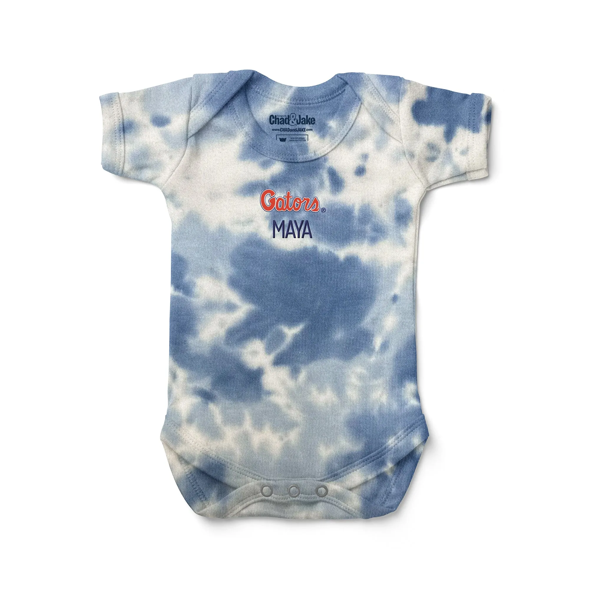 Personalized Florida Gators Script Gators Tie Dye Bodysuit