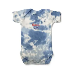 Personalized Florida Gators Script Gators Tie Dye Bodysuit