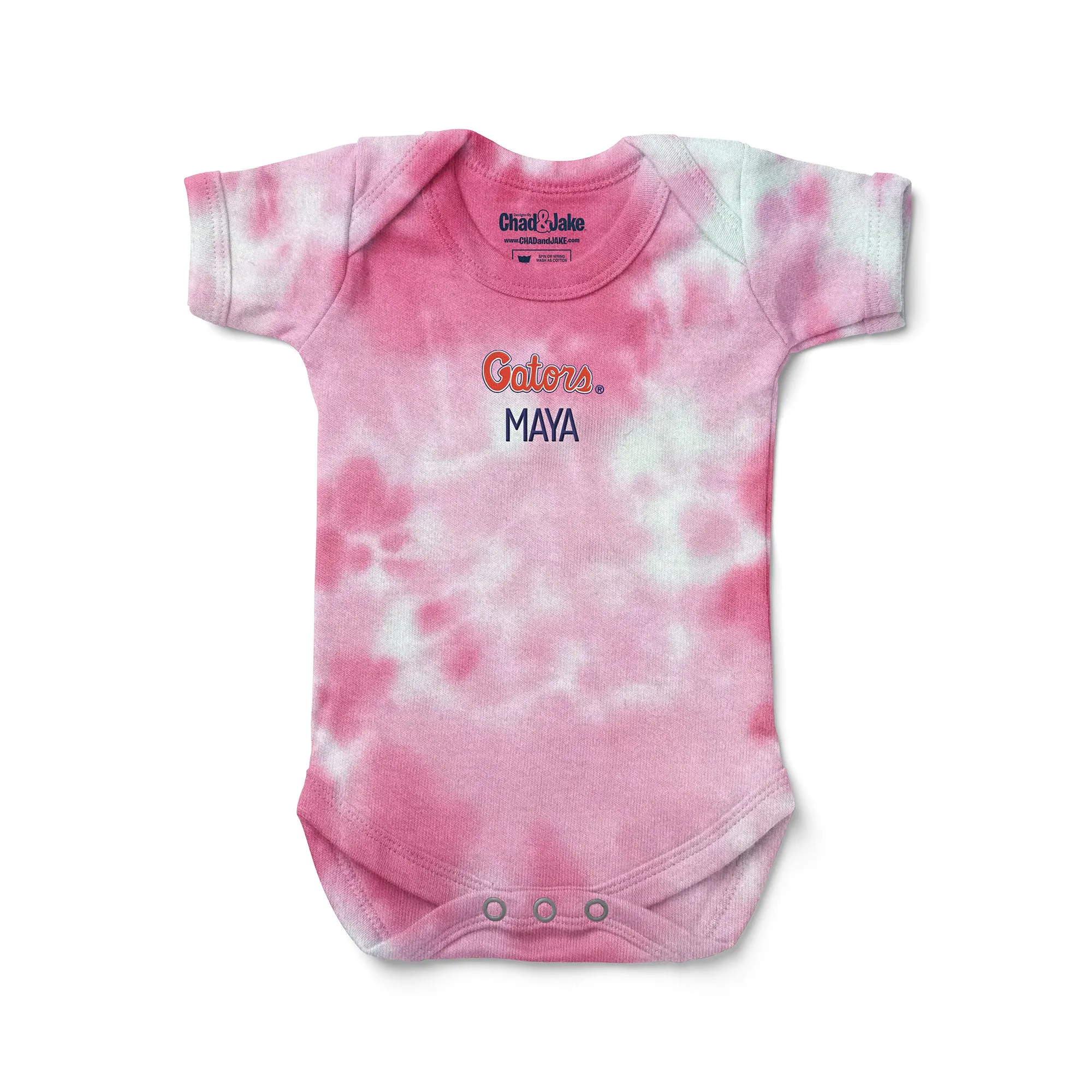 Personalized Florida Gators Script Gators Tie Dye Bodysuit