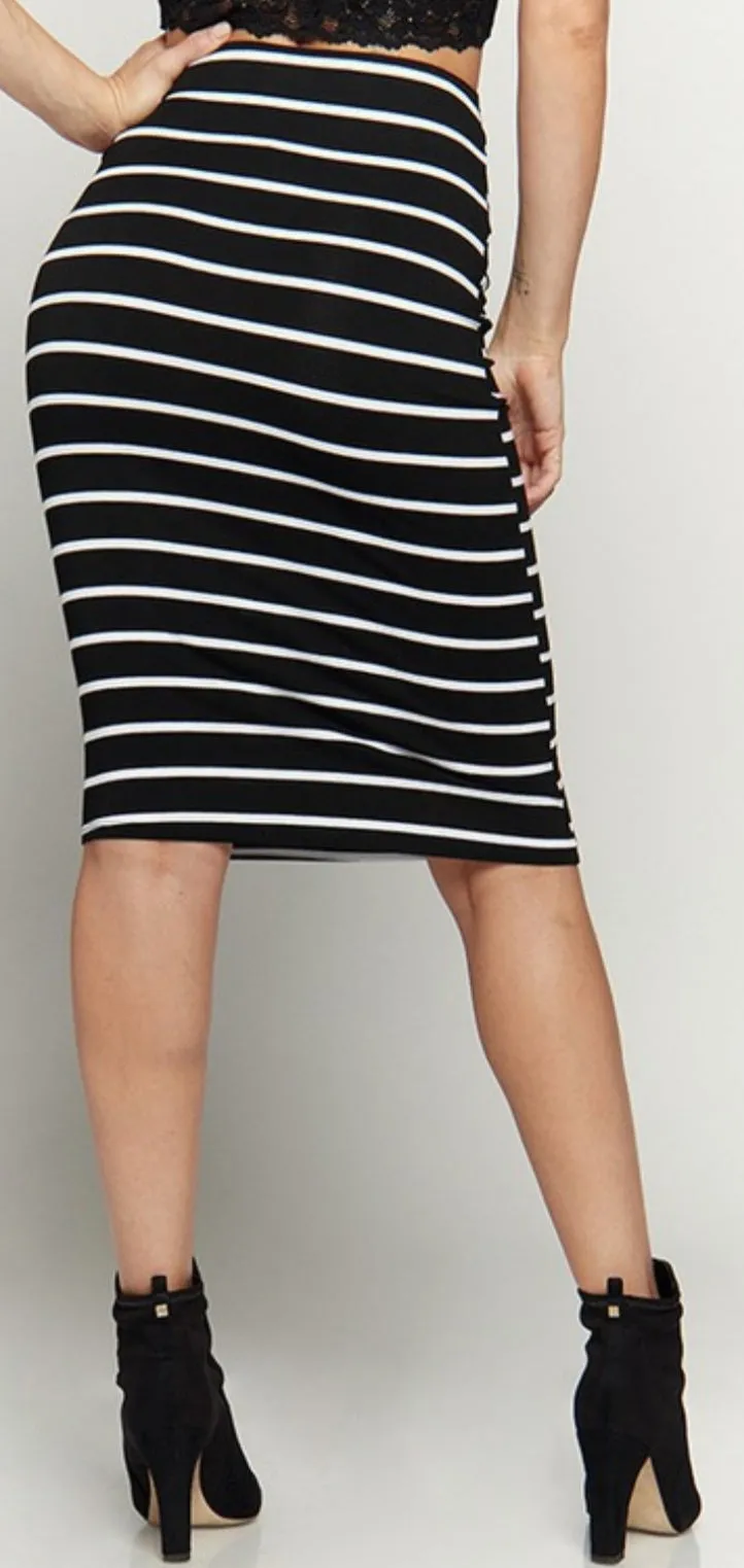 Pinstripes Fitted Skirt