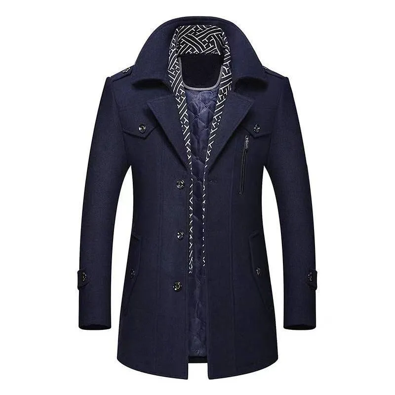 Plait Lined Inner Collar Coat Jacket