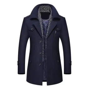 Plait Lined Inner Collar Coat Jacket