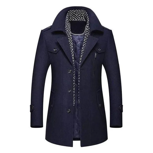 Plait Lined Inner Collar Coat Jacket
