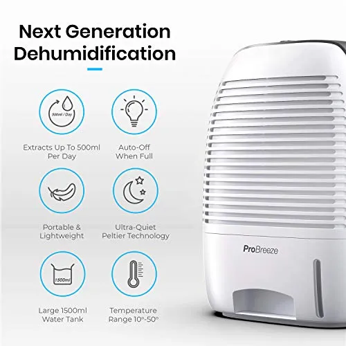 Pro Breeze® 1500ml Premium Dehumidifier for Damp (New)