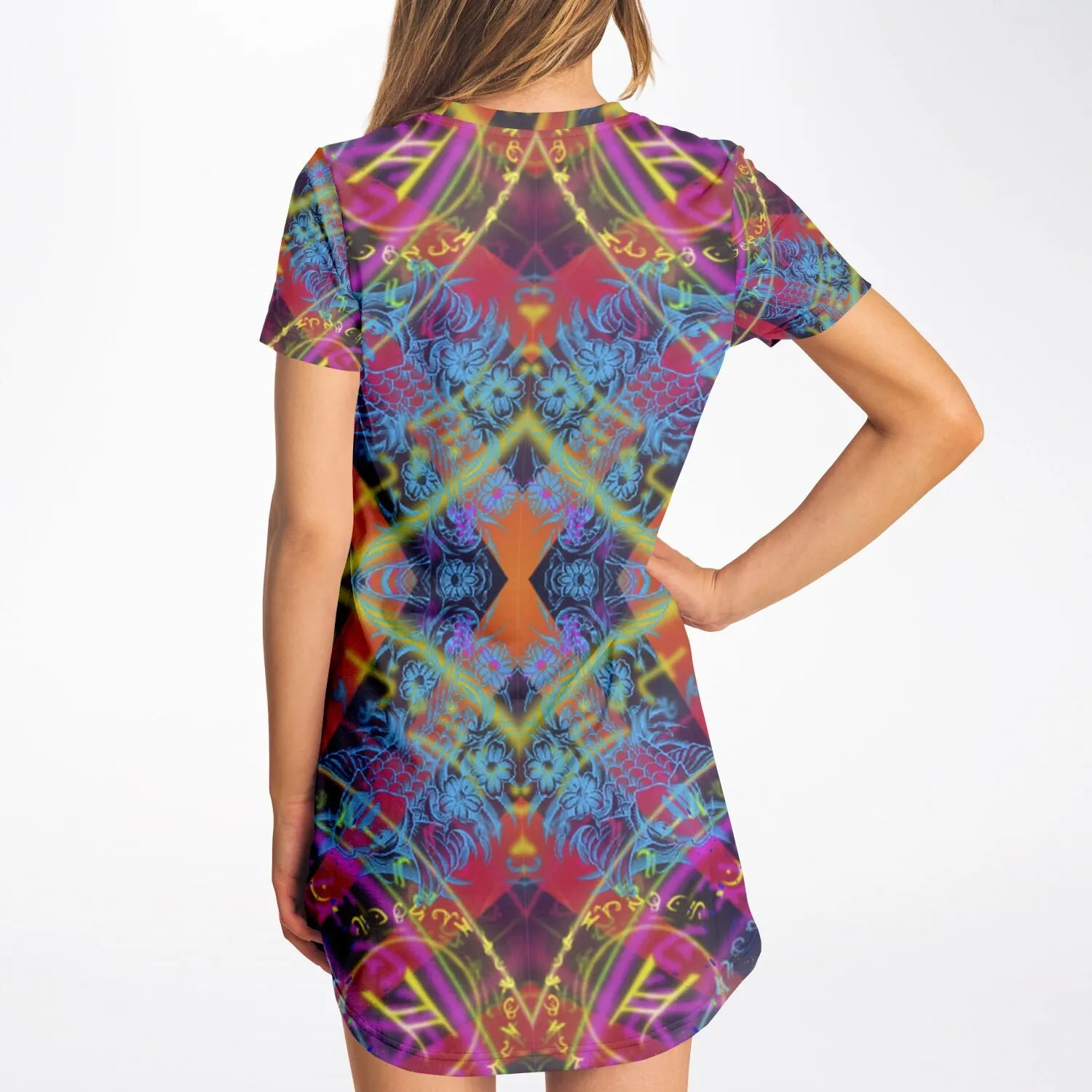 Psychedelic Tiger T-Shirt Dress