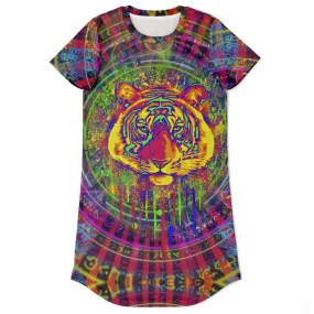 Psychedelic Tiger T-Shirt Dress
