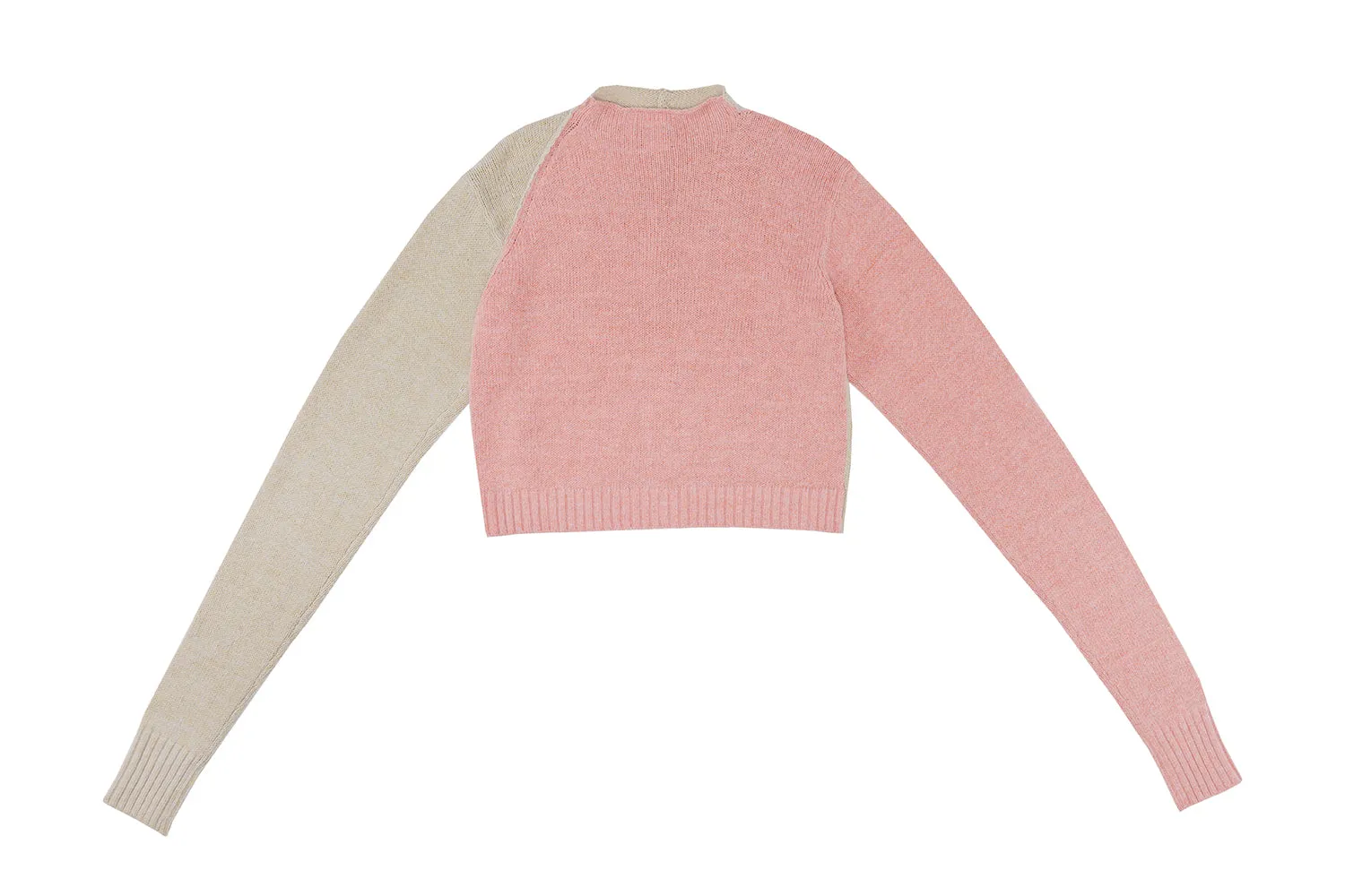 Recycled Cashmere Crop Cardigan in Lilac and Grey