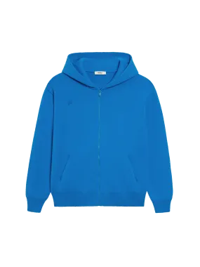 Recycled Cashmere Zipped Hoodie—cerulean blue