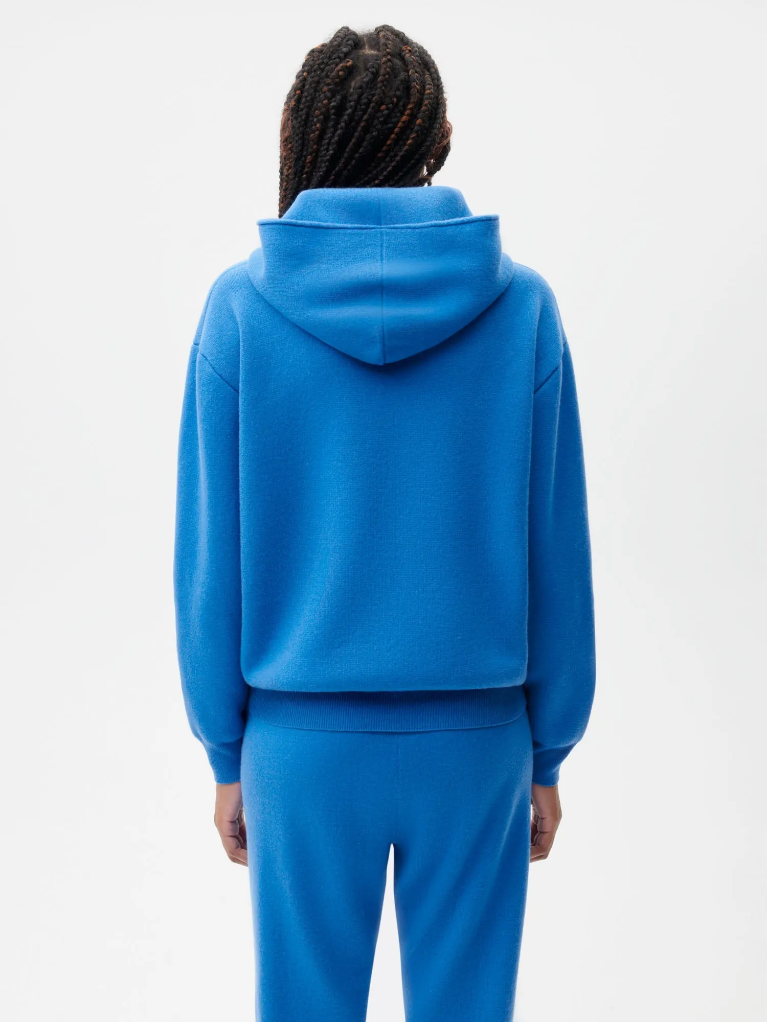 Recycled Cashmere Zipped Hoodie—cerulean blue