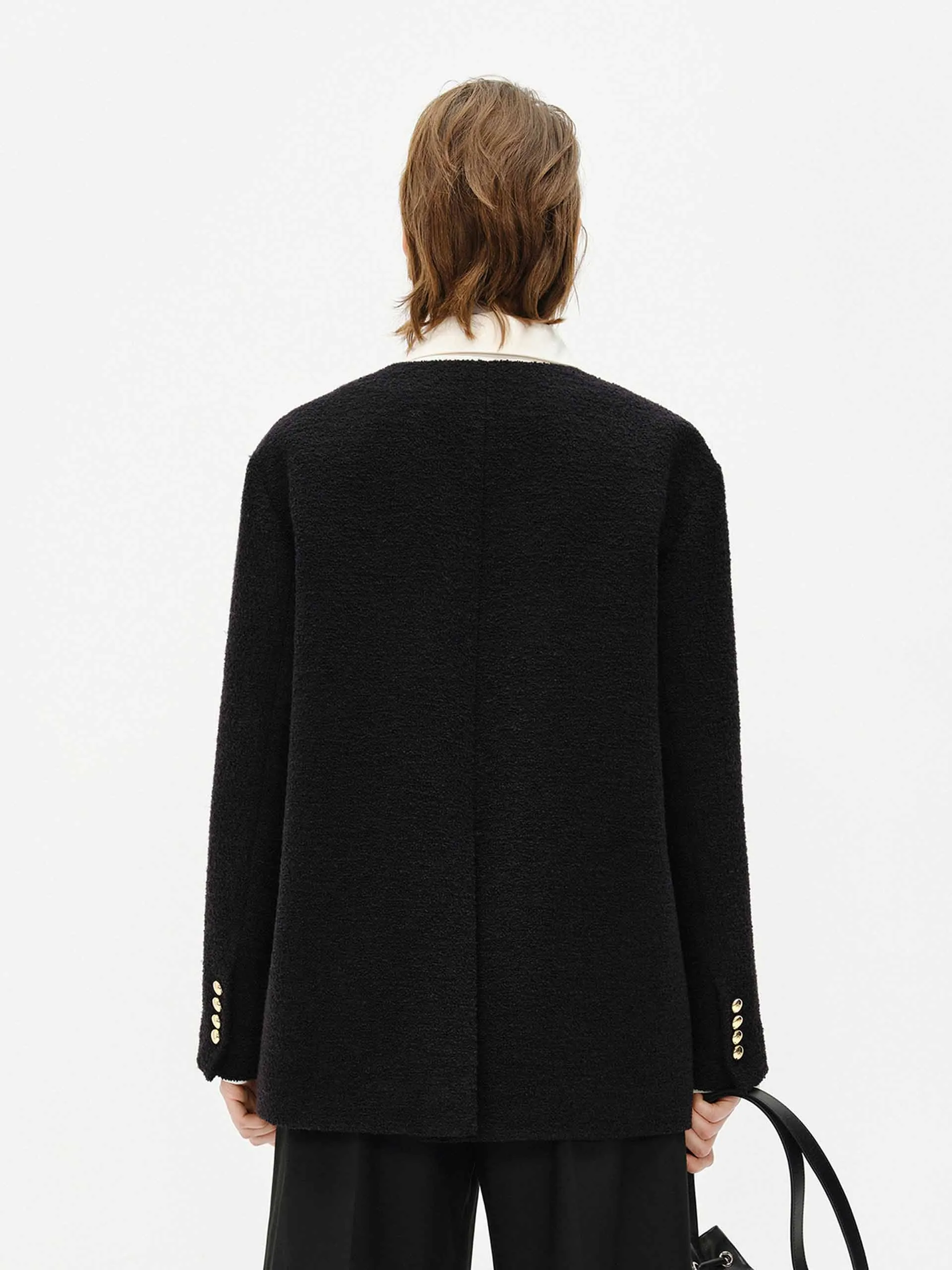 Regular Collarless Coat