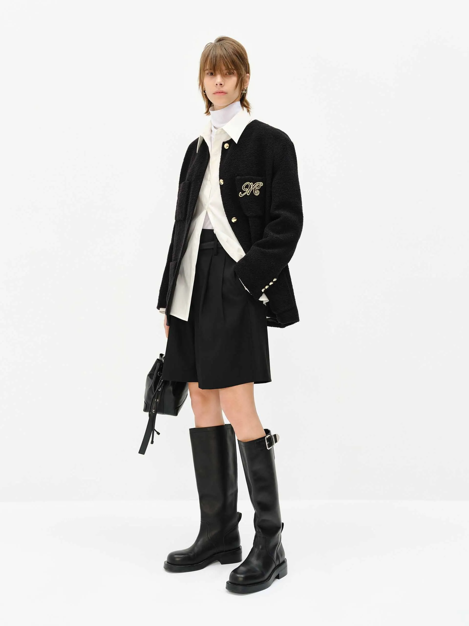 Regular Collarless Coat