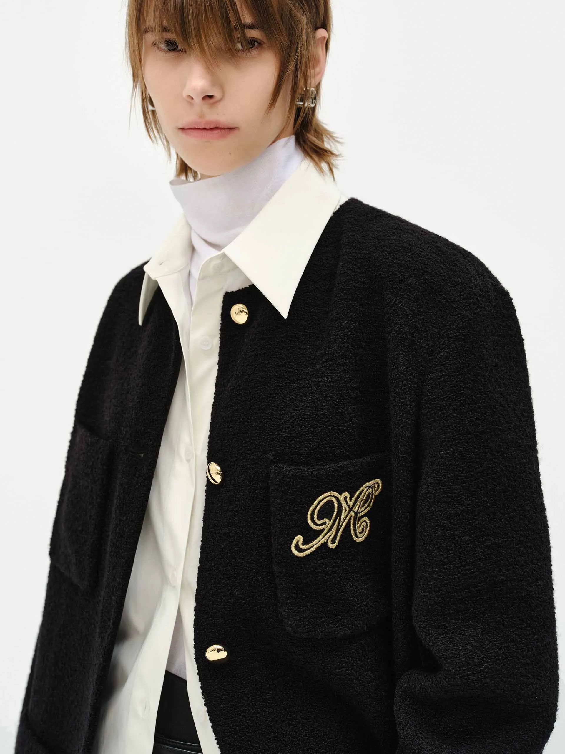 Regular Collarless Coat