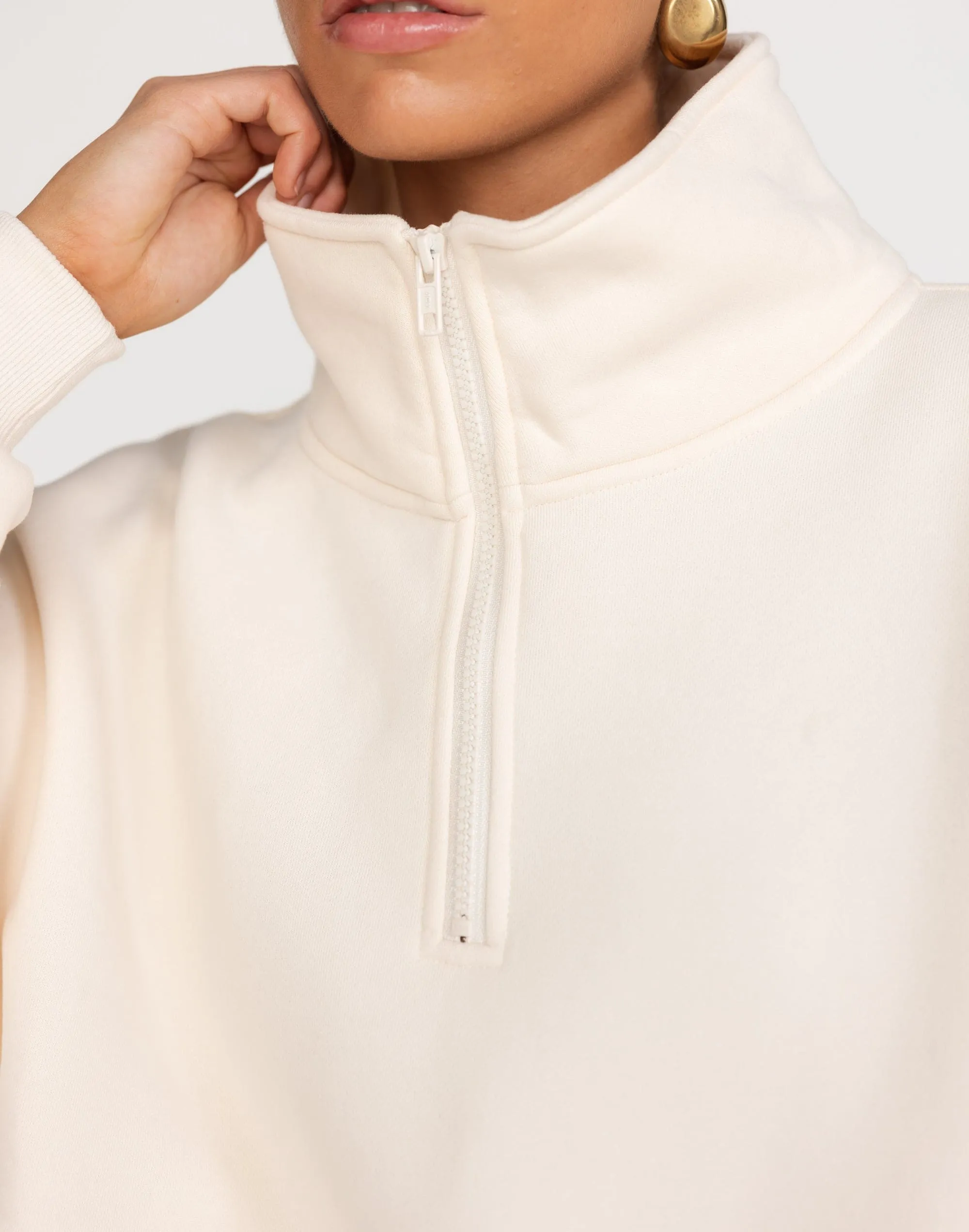 Remy Quarter Zip Jumper (Milk)