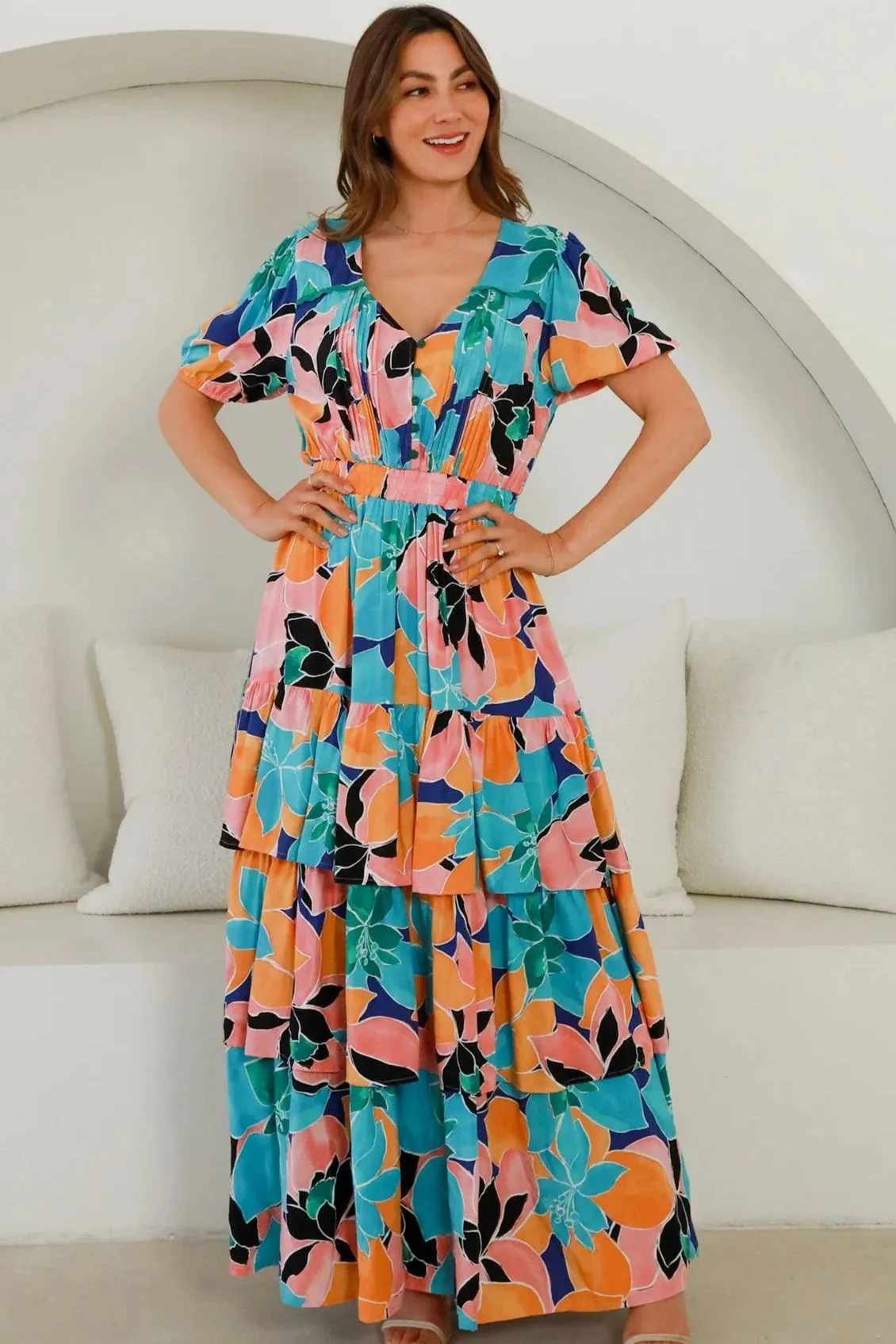 RIVER V-NECK MAXI DRESS