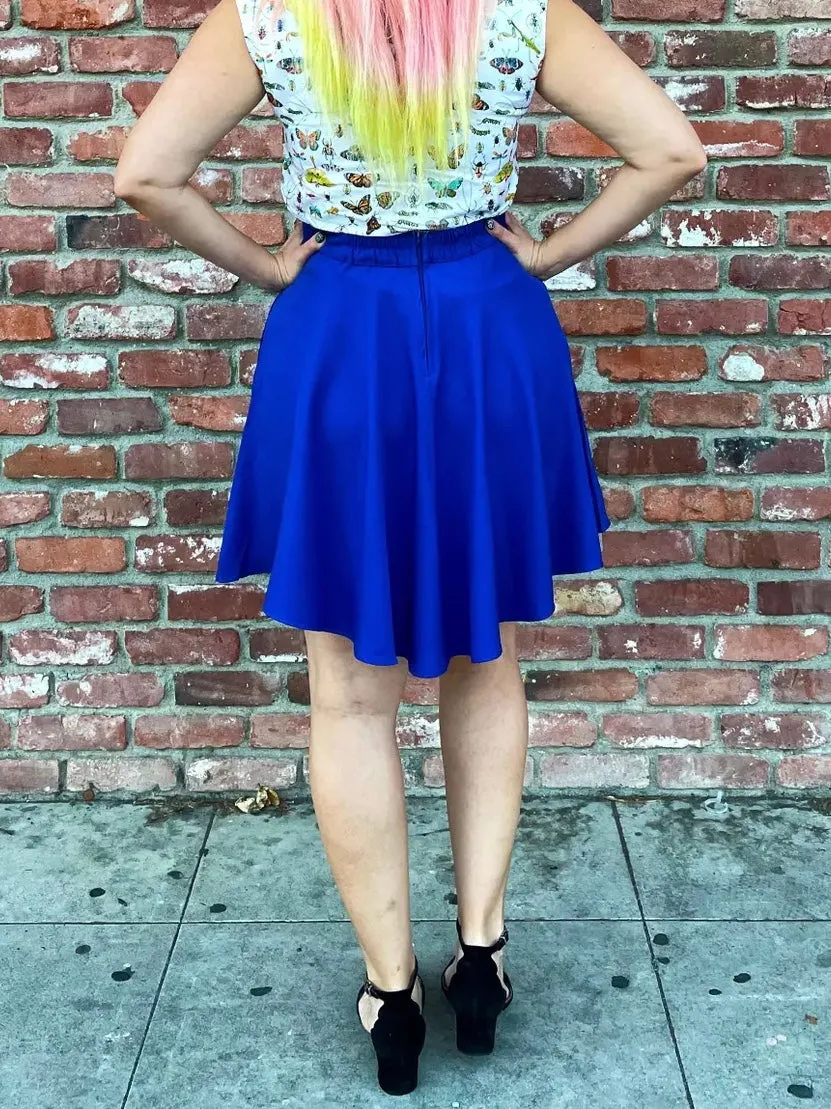 Royal Blue Skater Skirt by Retrolicious
