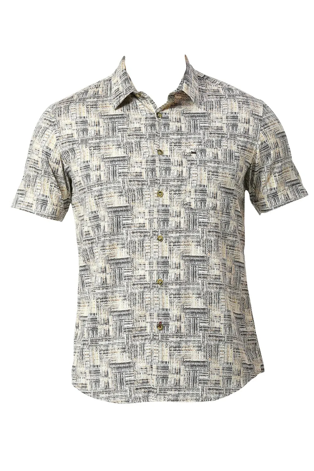 Slim Fit Cotton Satin Digital Printed Halfsleeves Shirt