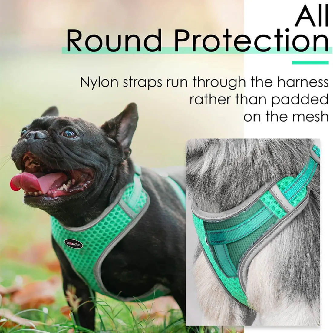 Small Dog Harness - Air Mesh Vest - for Small & Medium Dogs and Cats | ThinkPet