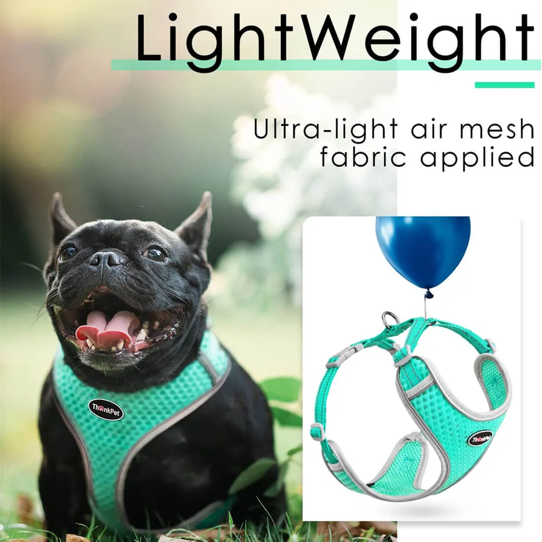 Small Dog Harness - Air Mesh Vest - for Small & Medium Dogs and Cats | ThinkPet