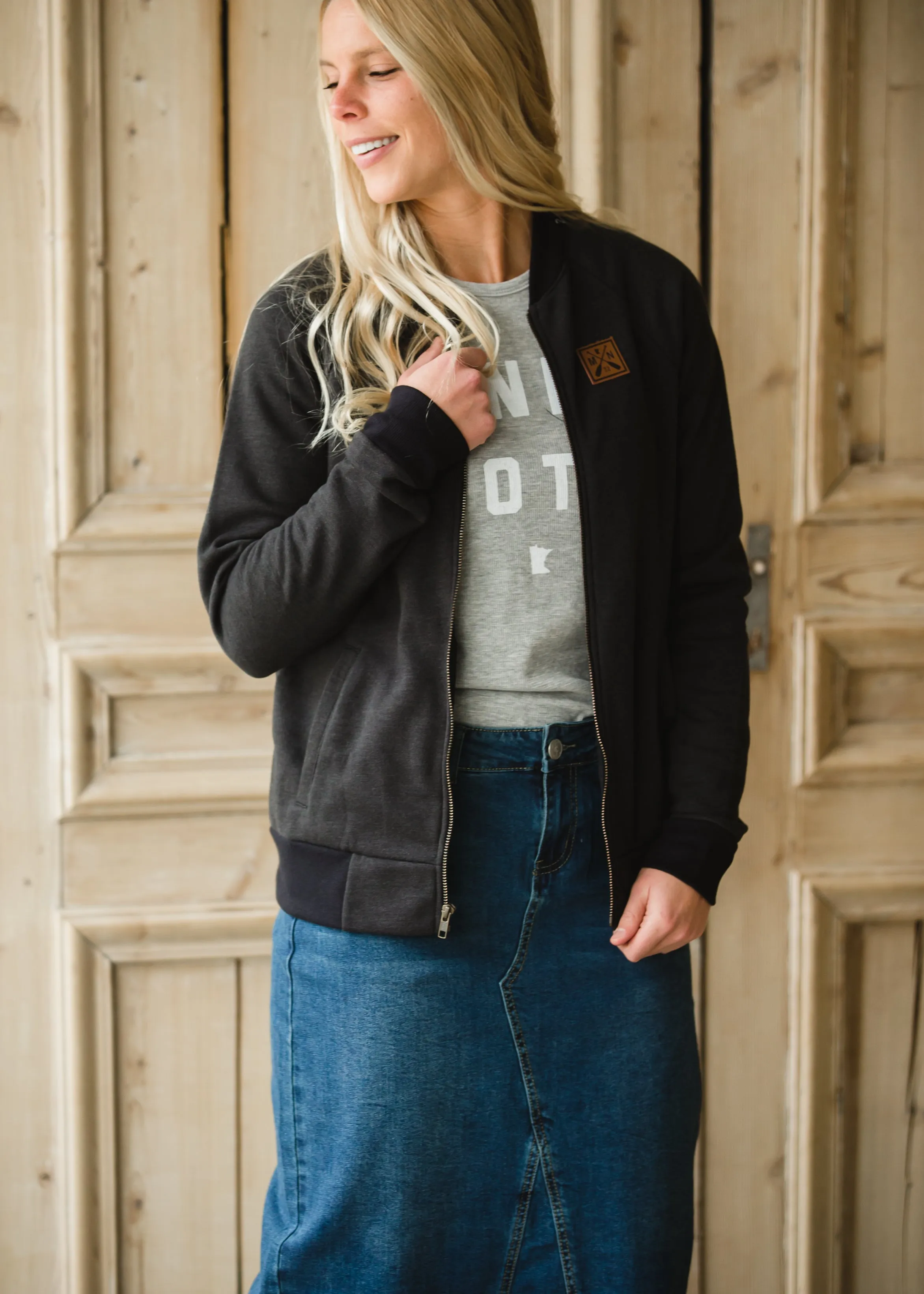 Sota' Black Knit Bomber Jacket - FINAL SALE
