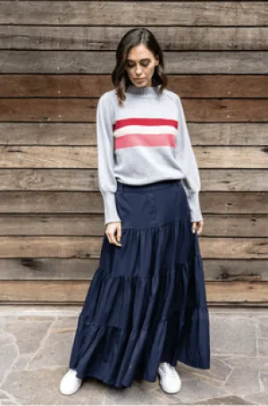 St Kilda Knit | Grey Multi Stripe