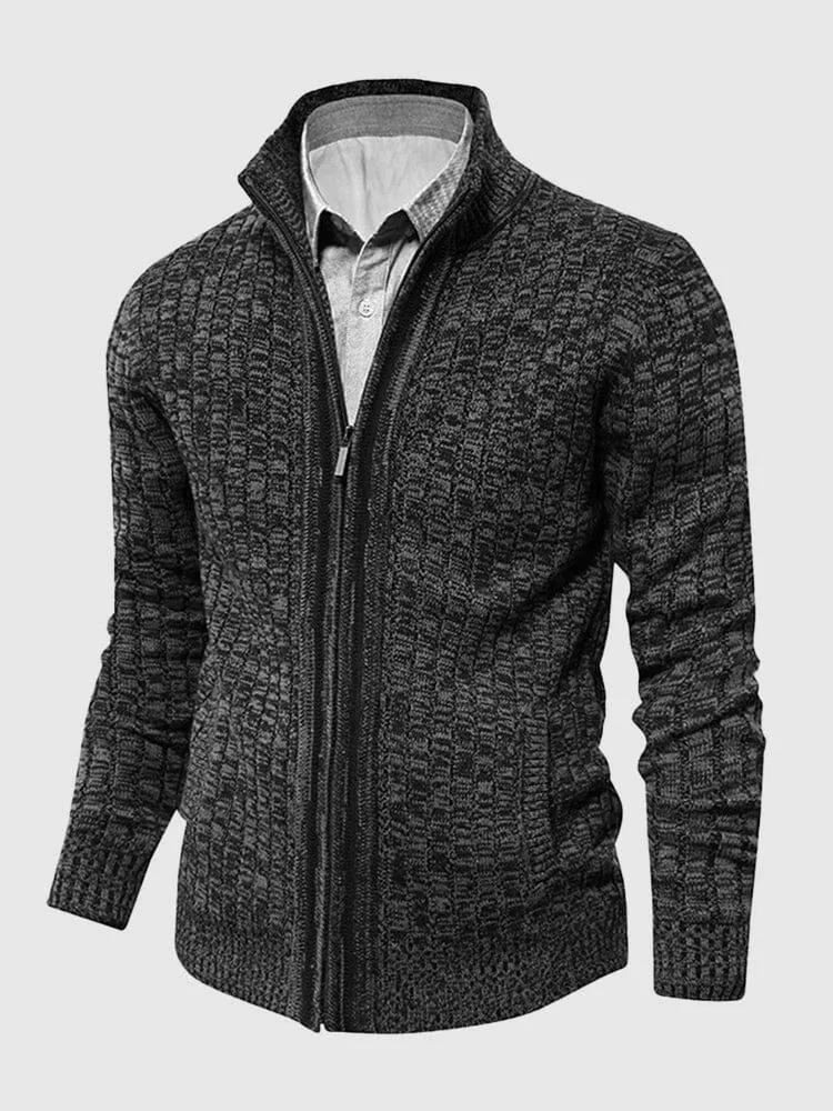 Stand Collar Sweater Coat