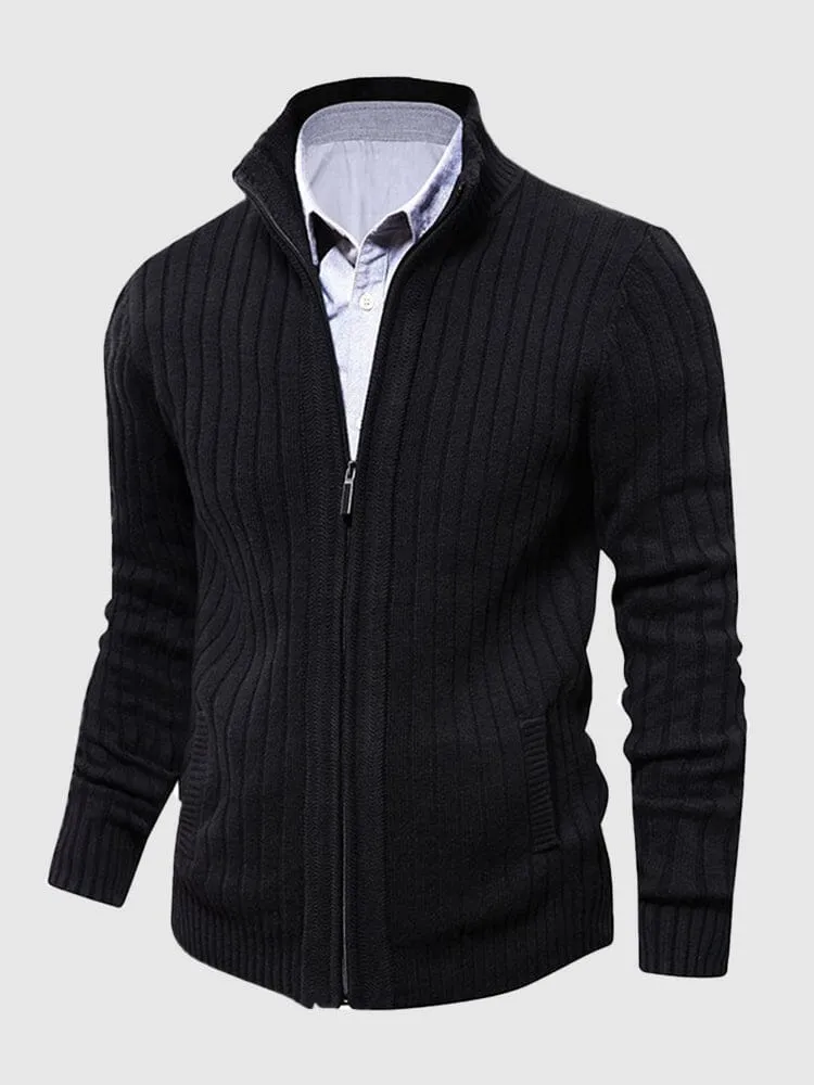 Stand Collar Sweater Coat