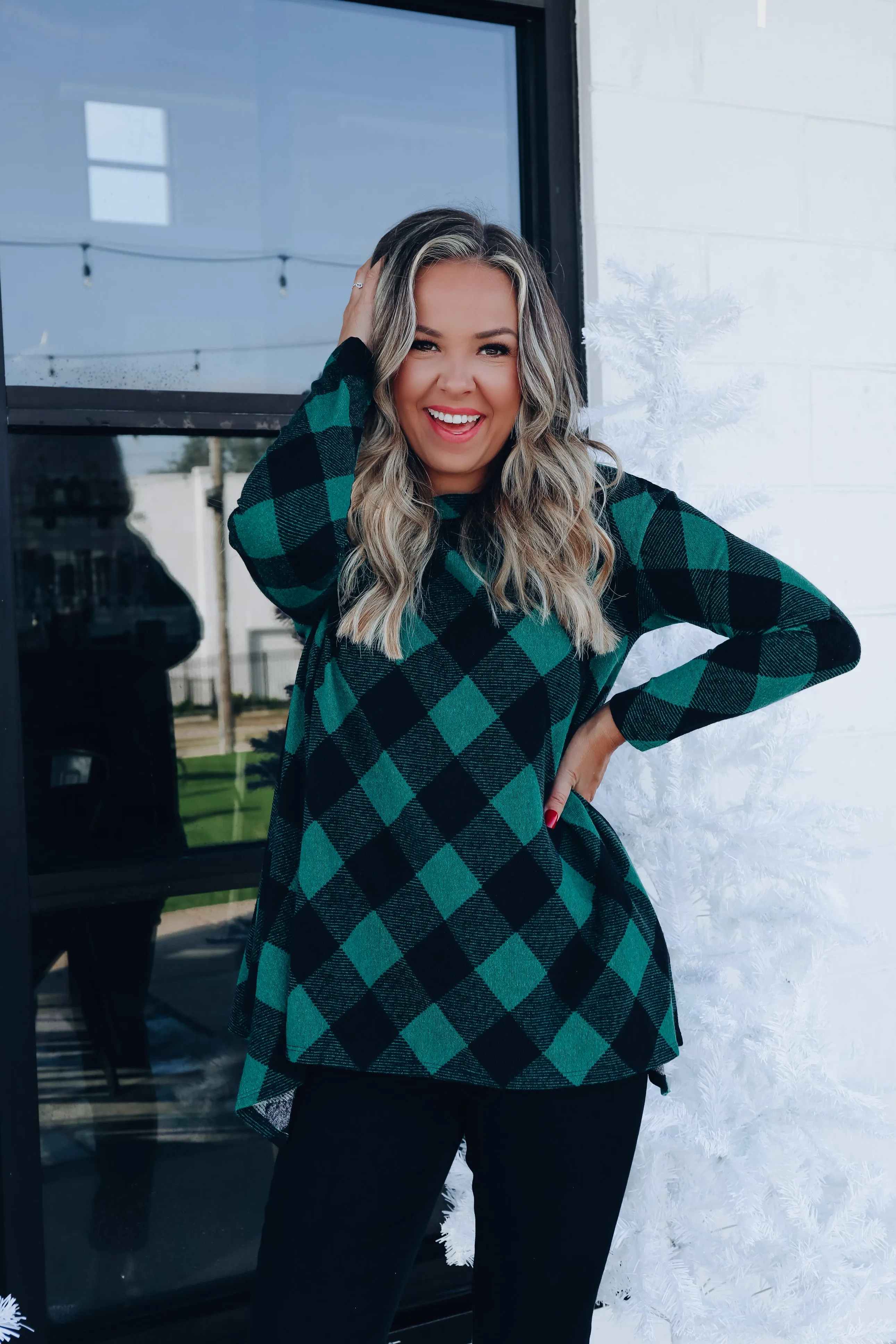 Stella Buffalo Plaid Swing Tunic - Green