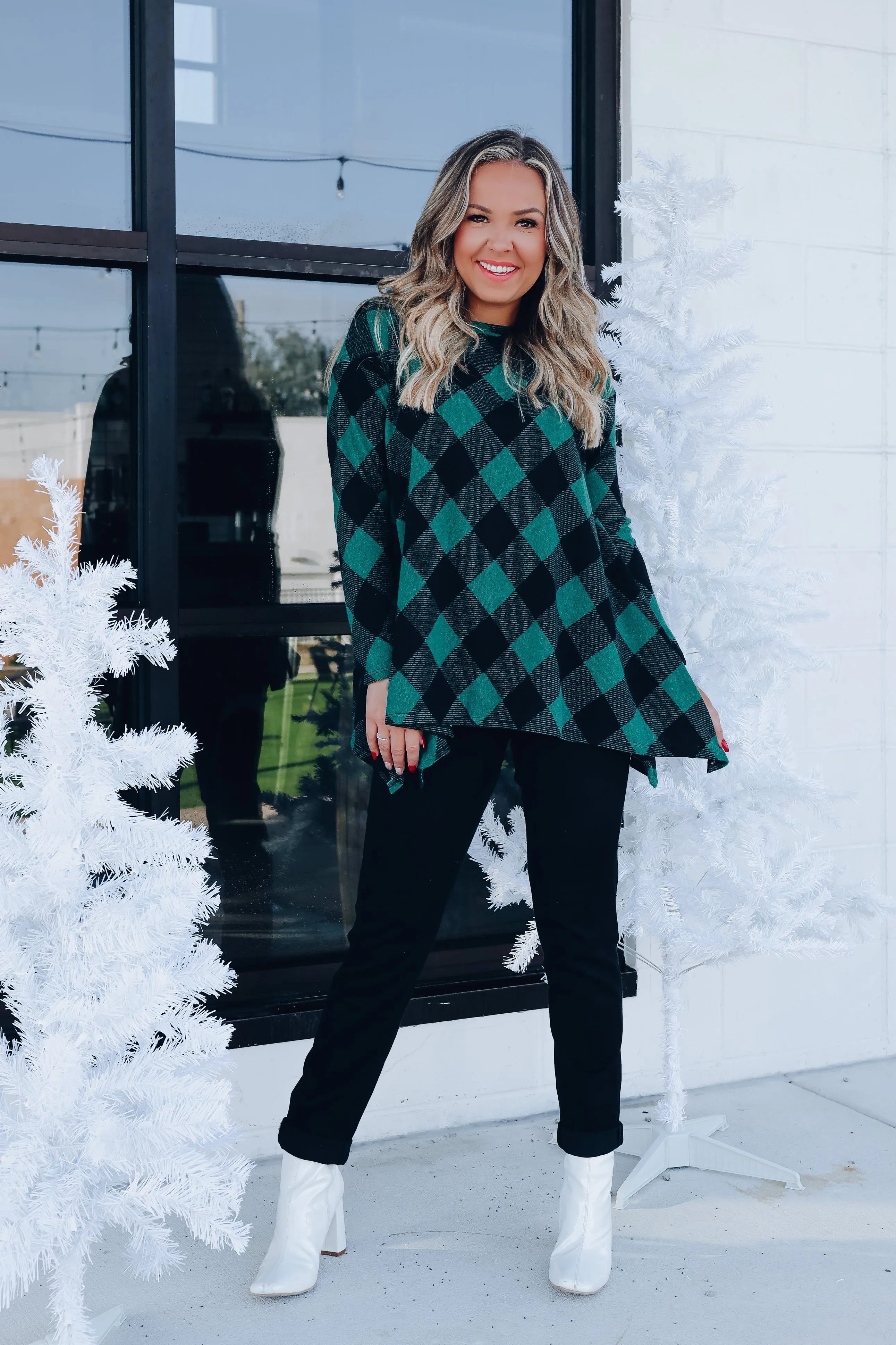 Stella Buffalo Plaid Swing Tunic - Green