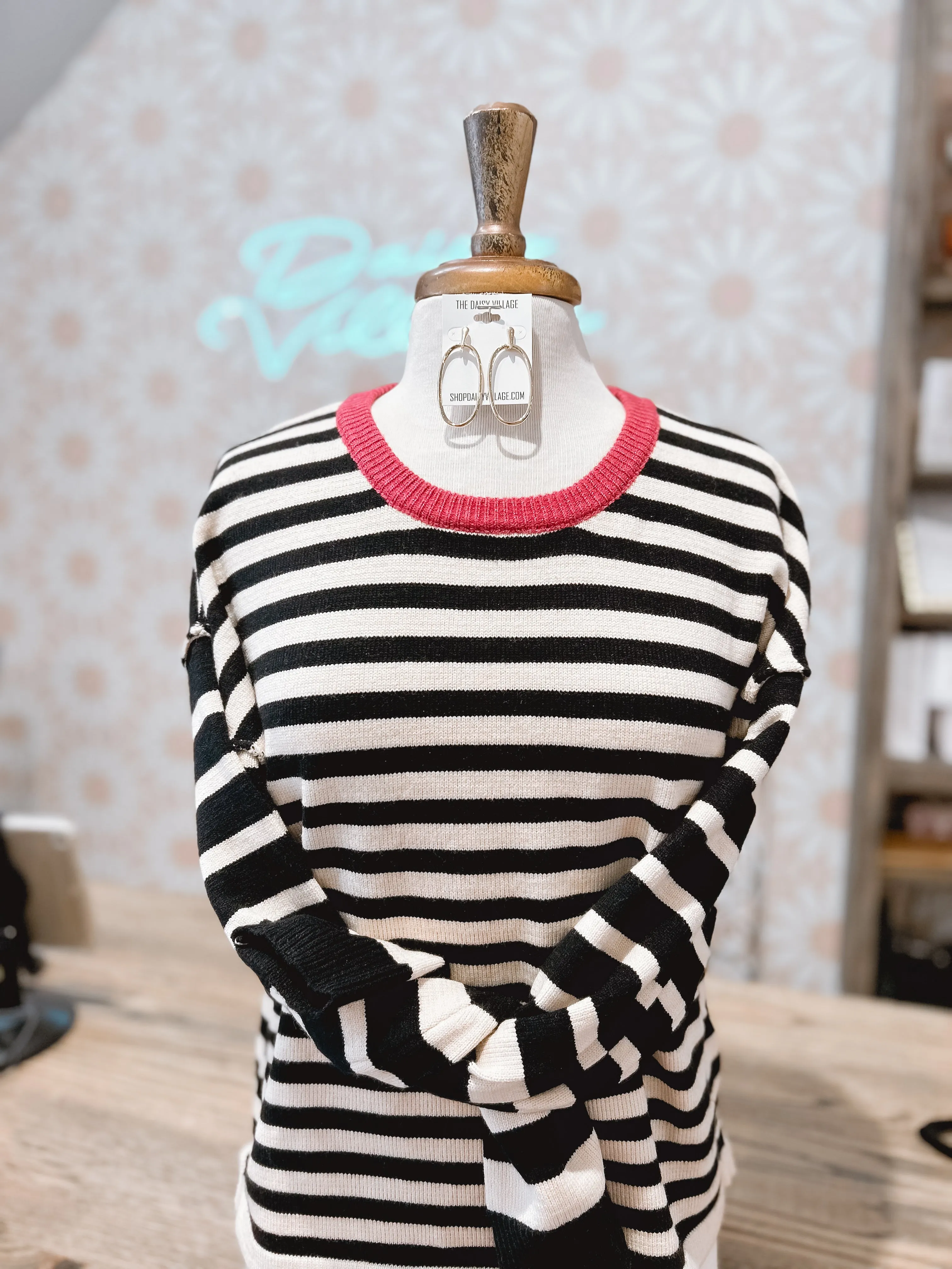 Street Style Black Stripe Sweater