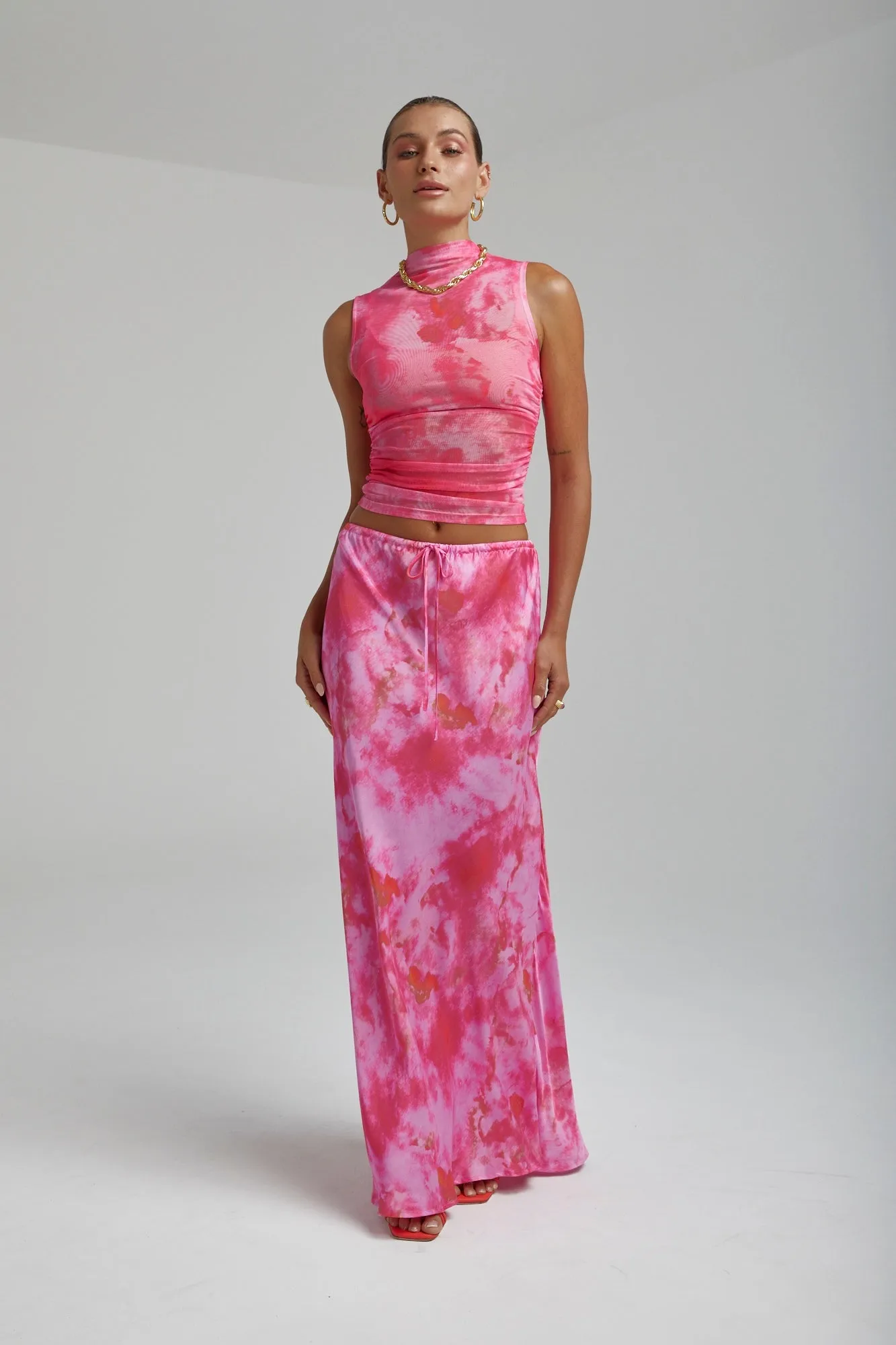 SUMMI SUMMI Womens Relaxed Maxi Skirt - Hibiscus