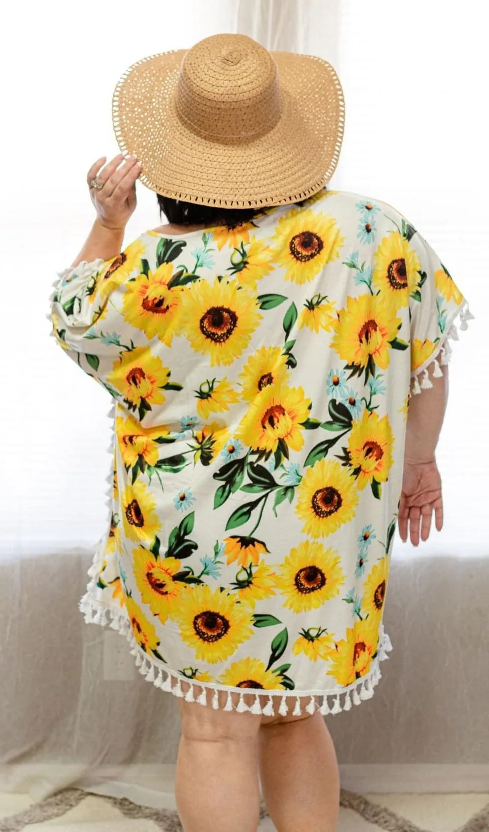 Sunflower Fringe Caftan Top