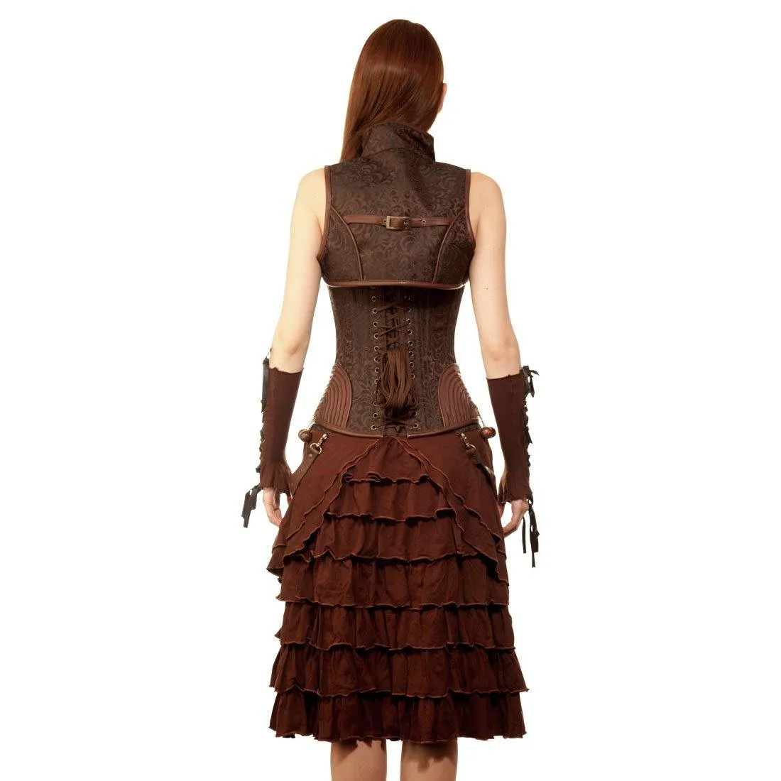 Taanach Steampunk Authentic Steel Boned Overbust Corset Dress