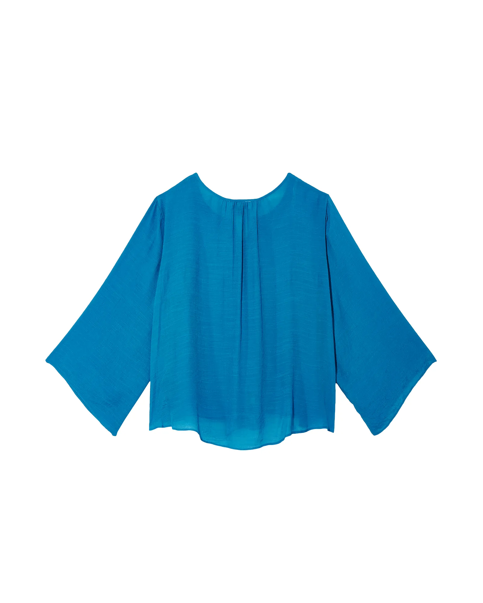 Tawny Embroidered Collar Tie Front Blouse | Royal Blue