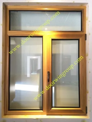 Teak Wood Aluminum White Color Casement Window - China Aluminum Window, Wood Window
