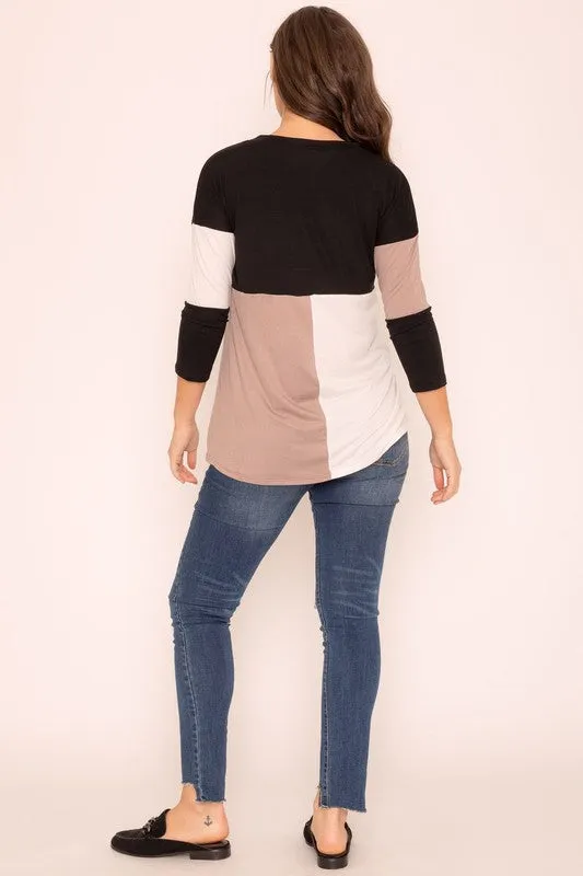 TEEK - Plus Size Color Block Tunic