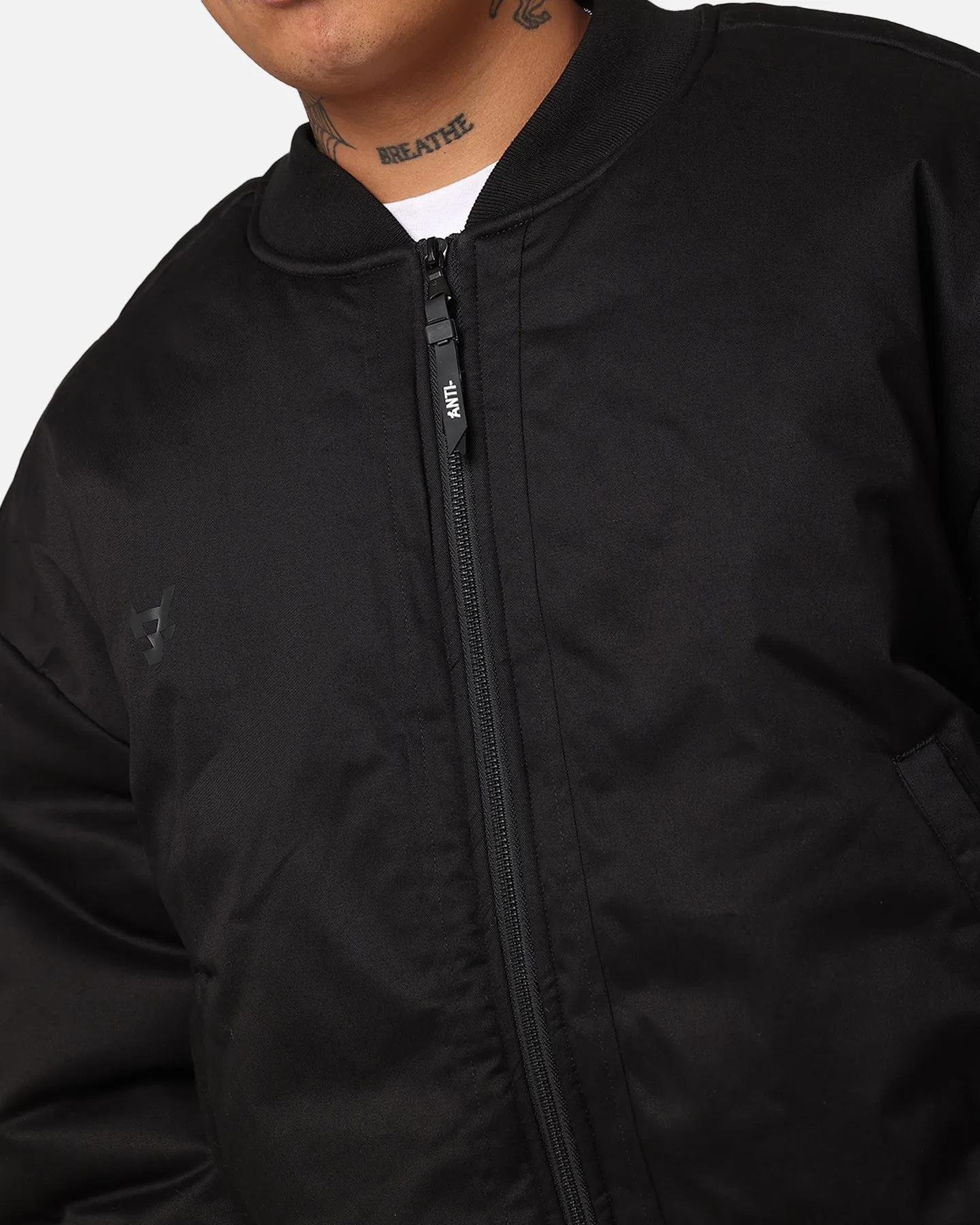 The Anti Order Oversized Cropped Bomber Jacket Black